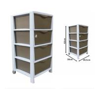 Cassettiera Salvaspazio 4 Cassetti, Polipropilene, 39,5 x 38 x h 82 cm