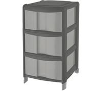 Cassettiera salvaspazio Bambù con 3 cassetti alti colore bianco