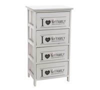 CASSETTIERA SALVASPAZIO SLIM 4 CASSETTI LEGNO MODERNO I LOVE MY FAMILY 734029