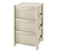 CASSETTIERA ARIANNA 3 CASSETTI EFFETTO RATTAN COLORE ANGORA CM 39X39X63,5 H