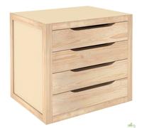 CASSETTIERA SCHEDARIO DA TAVOLO STUDIO LEGNO PINO 4 CASSETTI CM.39X30X37,5H