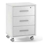 SARMOG Cassettiera 3 Casetti in Truciolato con Ruote 50x41x70h cm colore Bianco Fiammato Quadrante - O733BFBF
