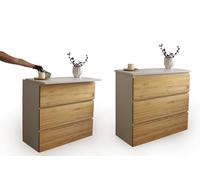 Cassettiera SecretMaid Large bianca frontali pino massiccio comparto segreto serratura NFC App Bluetooth cassaforte invisibile mobile camuffato doppio fondo armadio anti-effrazione mobile spia sicuro