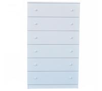 Cassettiera settimino a 6 cassetti in melaminico BIANCO