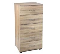 CASSETTIERA SETTIMINO DESIGN MODERNO 5 CASSETTI ROVERE SBIANCATO LEGNO 1015040