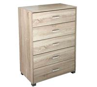 CASSETTIERA SETTIMINO DESIGN MODERNO 5 CASSETTI ROVERE SBIANCATO LEGNO 1016840