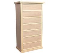 CASSETTIERA SETTIMINO IN LEGNO 7 CASSETTI GREZZO NON VERNICIATO