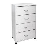 Cassettiera SETTIMINO Mobile 4 Cassetti Design Moderno Legno BIANCO h835040 cm