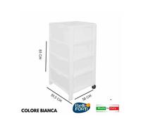 LINEA ELEGANCE CASSETTIERA SLIM 4 CASSETTI BIANCO