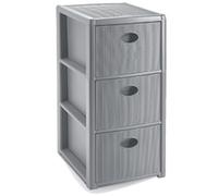 Cassettiera slim grigia a 3 cassetti mobile per bagno cucina ufficio portaoggetti in plastica