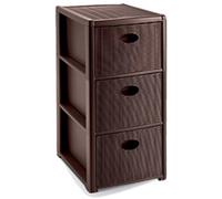Cassettiera slim moka a 3 cassetti mobile per bagno cucina ufficio portaoggetti in plastica