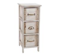 CASSETTIERA SLIM SALVASPAZIO 3 CASSETTI COMODINO LEGNO GREZZO Country 622632