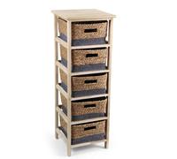 CASSETTIERA SLIM SALVASPAZIO 5 CASSETTI VIMINI MOBILETTO LEGNO 1033331 cm