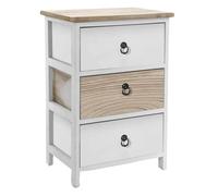 CASSETTIERA SLIM SALVASPAZIO COMODINO 3 CASSETTI BIANCA LEGNO NATURALE 584029