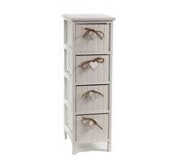 CASSETTIERA SLIM SALVASPAZIO CUORE PENDENTE 4 CASSETTI LEGNO COMODINO H7325 CM