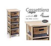 CASSETTIERA SLIM SALVASPAZIO LEGNO 4 CASSETTI VIMNI CUCINA BAGNO h833331cm