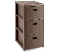 Cassettiera slim tortora a 3 cassetti mobile per bagno cucina ufficio portaogget