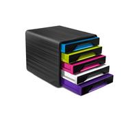 Cassettiera Smoove - 36x28,8x27 cm - 5 cassetti standard - neromulticolore - Cep