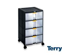 Terry Cassettiera Bricolage Store-age 44001 nero / trasparente L39,1 x P39 x H62,9