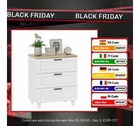 Homcom Cassettiera stretta con 3 cassetti, cassettiera per camera da letto con gambe in legno, cassettiera per soggiorno, ufficio, stile moderno