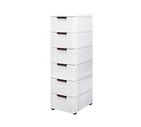 Cassettiera stretta larga 30 cm con vano versatile per cucina, bagno e soggiorno, scatola portaoggetti bianca salvaspazio con ripiano