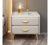 Cassettiera stretta per camera da letto, comodino piccolo con 2 cassetti, elegante tavolino da salotto compatto per soggiorno e camera da letto (marrone chiaro)