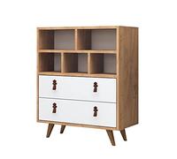 Cassettiera, tavola agglomerata al 100% respinta in melamina, colore quercia Cemento scuro