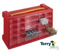 CASSETTIERA TERRY 20+5 SCOMPARTI CASSETTI 47x15x24h PORTAMINUTERIE VALIGETTA