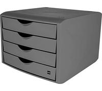 Cassettiera "The Green Chameleon", A4, 4 cassetti, impilabile, grigio chiaro