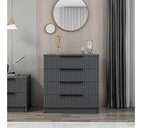 Cassettiera Theemin, Settimino Multiuso, Comò Camera da Letto, Mobile con cassetti, 72x42 h77 cm, Antracite