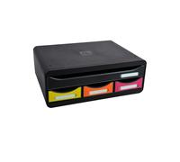 Cassettiera Toolbox - 27x35,5x13,5 cm - 4 cassetti - nero/arlecchino - Exacompta