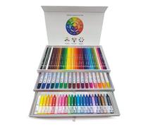 CASSETTIERA TRE RIPIANI PASTELLI PENNARELLI BRUSH E PASTELLI CERA TINTA UNITA