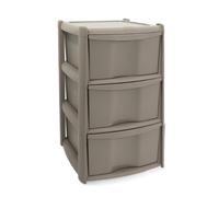 CASSETTIERA VULCANO DUPLAST 3 CASSETTI 39x39 - H. 60 CM CORTECCIA METALLIZZATA