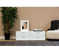Dmora - Cassettiera Waterford, Settimino multiuso, Comò camera da letto, Mobile con cassetti, 111x52 h35 cm, Bianco