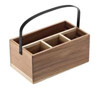 Cassettina Portaposate Legno Acacia 4 Scomparti 25x15x11,7 cm Leone