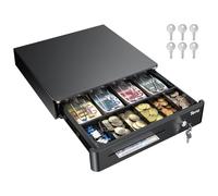 CASSETTO CASSA REGISTRATORE MONETE 33,5X33X10,4 CM 4 SCOMPARTI BANCONOTE 6 SCOMP