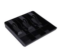 Cassetto Cassa Registratore, Vassoio dell'inserto per Contanti 3 Banconote 3 Monete Scatola Porta Soldi con Molla Robusta e Design a Forma di (Nero)
