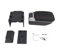 Cassetto del bracciolo della console centrale anteriore, organizer per bracciolo estensibile con porta di ricarica USB, larghezza regolabile, adatto universalmente alla maggior par (Linea Rossa)