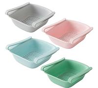 Cassetto del frigorifero di Organizer, cucina Organizzatore carrello con divano rack di stoccaggio, Frigorifero partizioni storage rack plastica Frigo Shelf Box Holder per frutta e verdur (Rosa)