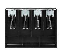 Cassetto del registratore di cassa 4 banconote da 5 monete, cassetto del registratore di cassa Inserto vassoio di ricambio Cassa a quattro scatole con clip in metallo(schwarz)