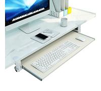 Cassetto ergonomico per tastiera, con guide scorrevoli, per riporre la tastiera, senza trapano, estensore da scrivania in legno con supporto per il polso e supporto per mouse (acero, 55 x 30 cm)