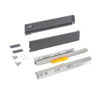 Cassetto esterno grigio antracite con regolazione 3D di altezza 93 mm, capacità 40 kg, profondità 500 mm, realizzato in acciaio. Progettato per: esterno e stoccaggio. #