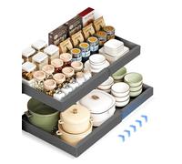 Cassetto Estraibile Cucina, Cassetto Telescopico Cucina Organizer Cucina Non Sono Necessarie Forature E Chiodature Espandibile Cassetto Telescopico Cucina Per Cucina Bagno 32-52x42x7cm(2, Grigio)