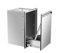 Cassetto estraibile in acciaio inox con guide scorrevoli estraibili con maniglia per bidone della spazzatura aggiunge un comodo spazio in cucina all'aperto o isola barbecue