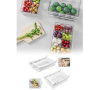 Cassetto Organizer Estraibile per Frigorifero, Porta Uova, Frutta e Verdura | Cassetto congelatore estraibile, porta uova frigorifero, contenitore salvaspazio alimenti C)