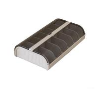 Cassetto organizer in plastica con 12 celle singole, struttura impilabile e frontale trasparente per una rapida identificazione degli oggetti (grigio)
