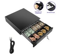 Cassetto per registratore di cassa 12 V per sistema POS, vassoio rimovibile, scomparto per monete, 2 chiavi incluse e cassetto per cavi RJ11