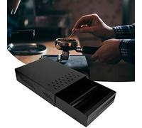 Cassetto per scatola per tee da caffè, capacità 2,5 litri, 25x34,5x9,2 cm, acciaio inossidabile, antiscivolo e silenzioso, contenitore per fondi di caffè, con asta smorzatore, (varilla negra)