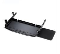 Cassetto per tastiera in acciaio montato sotto la scrivania, con piattaforma girevole per mouse, vassoio scorrevole, estensore per spazio di lavoro efficiente (nero)