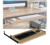 Cassetto per tastiera regolabile, piattaforma ergonomica in legno, estensione facile da scorrere sotto la scrivania, adatta a 54/60/70 x 27 cm, design salvaspazio per una digitazione confortevole